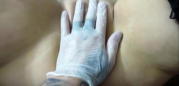  Deep vaginal fisting with a medical glove Chubby milf with gaping pussy and mature couple homemade fetish